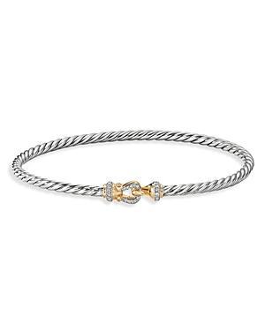 Womens Buckle Bracelet with 18K Yellow Gold and Pav Diamonds Product Image