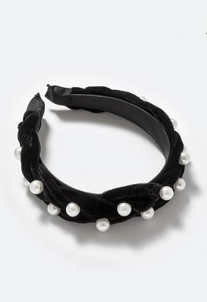 Cami Tonal Colors Stones And Pearls Velvet Alice Headband Product Image