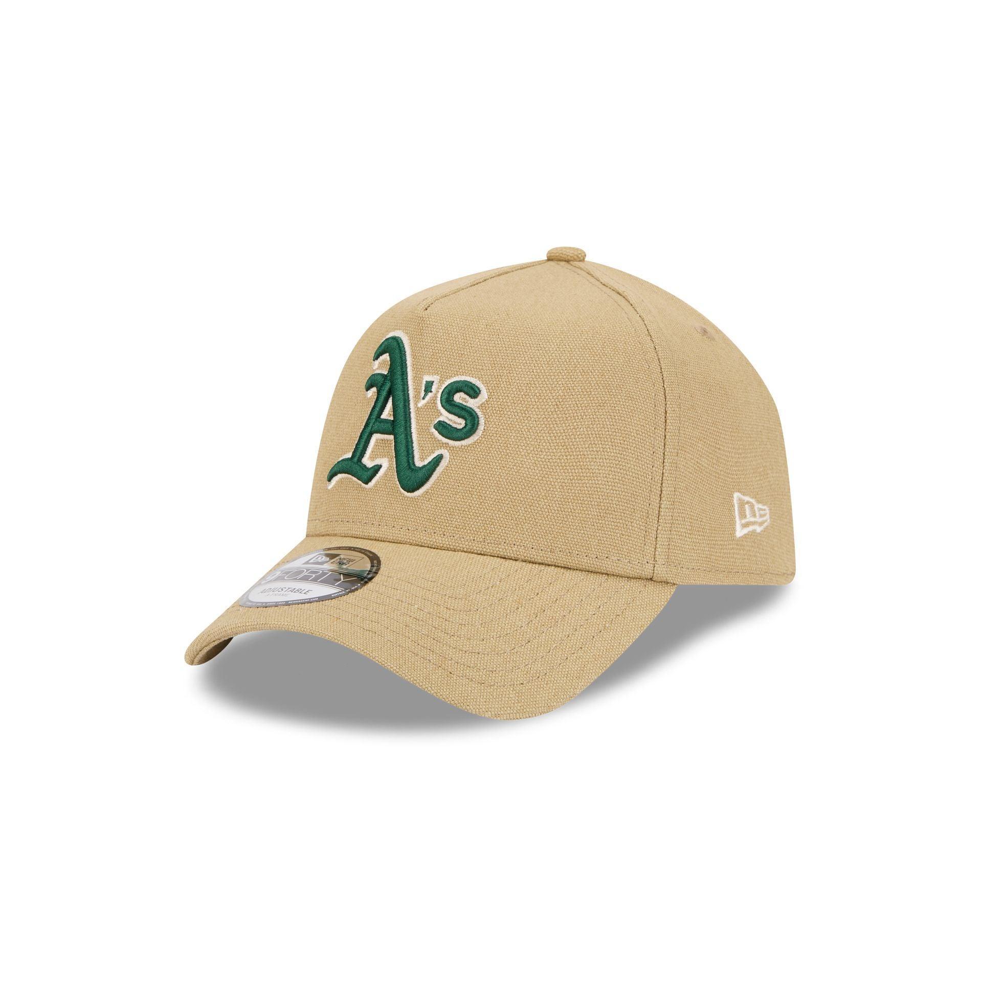 Oakland Athletics Logo Essentials Khaki 9FORTY A-Frame Snapback Hat Male Product Image