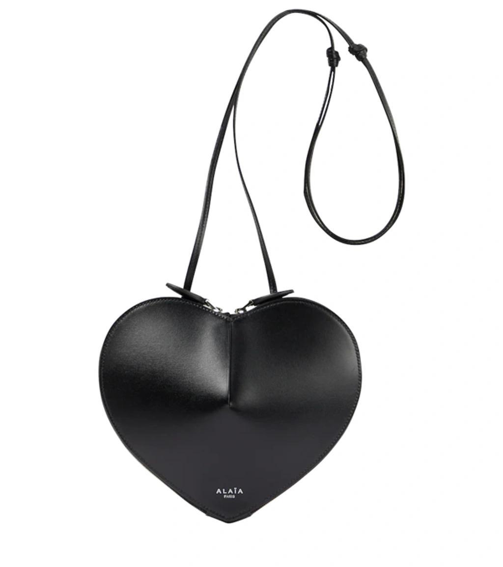 ALAÏA Heart Leather Shoulder Bag In Black Product Image