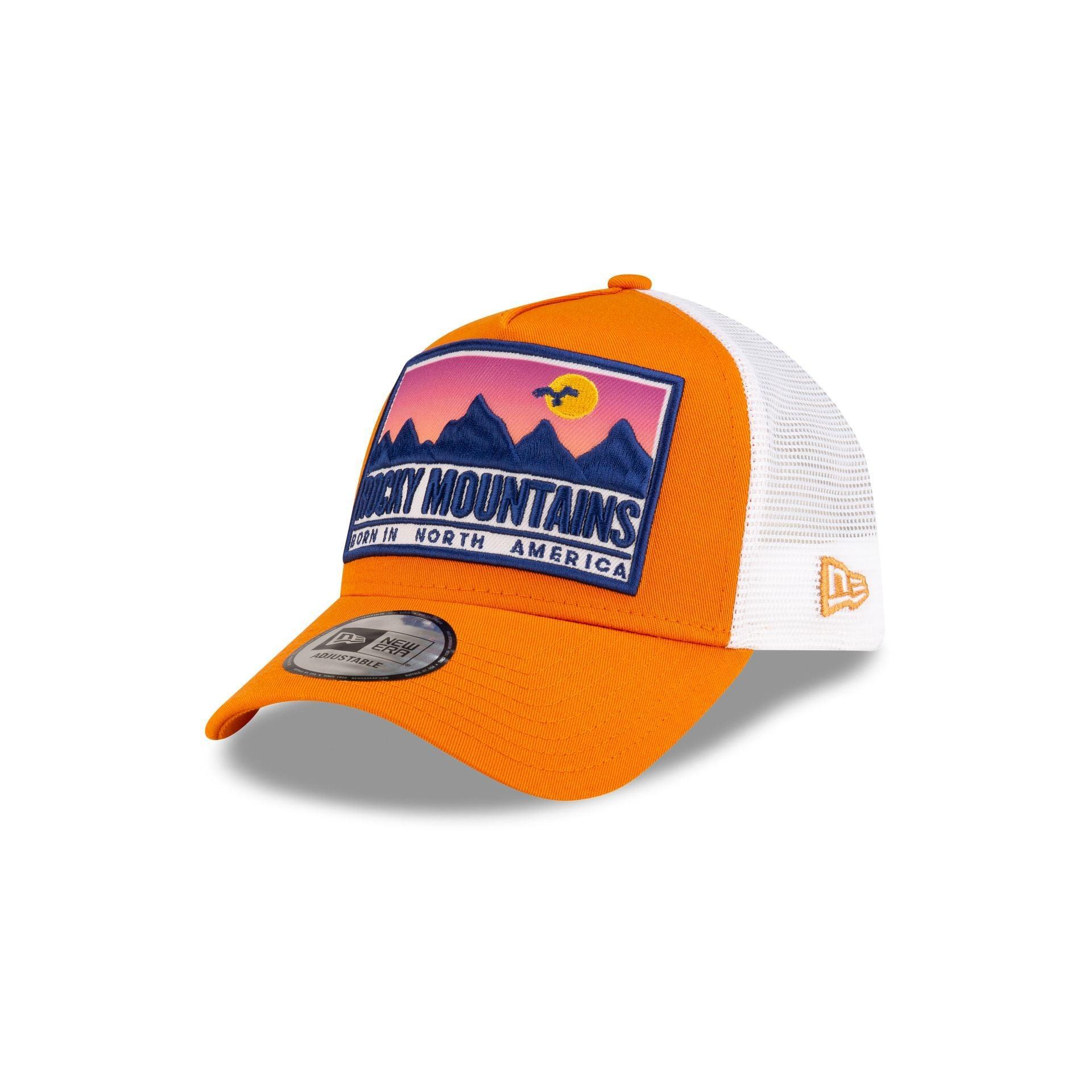 New Era Cap Orange Rockies 9FORTY A-Frame Trucker Hat Male Product Image