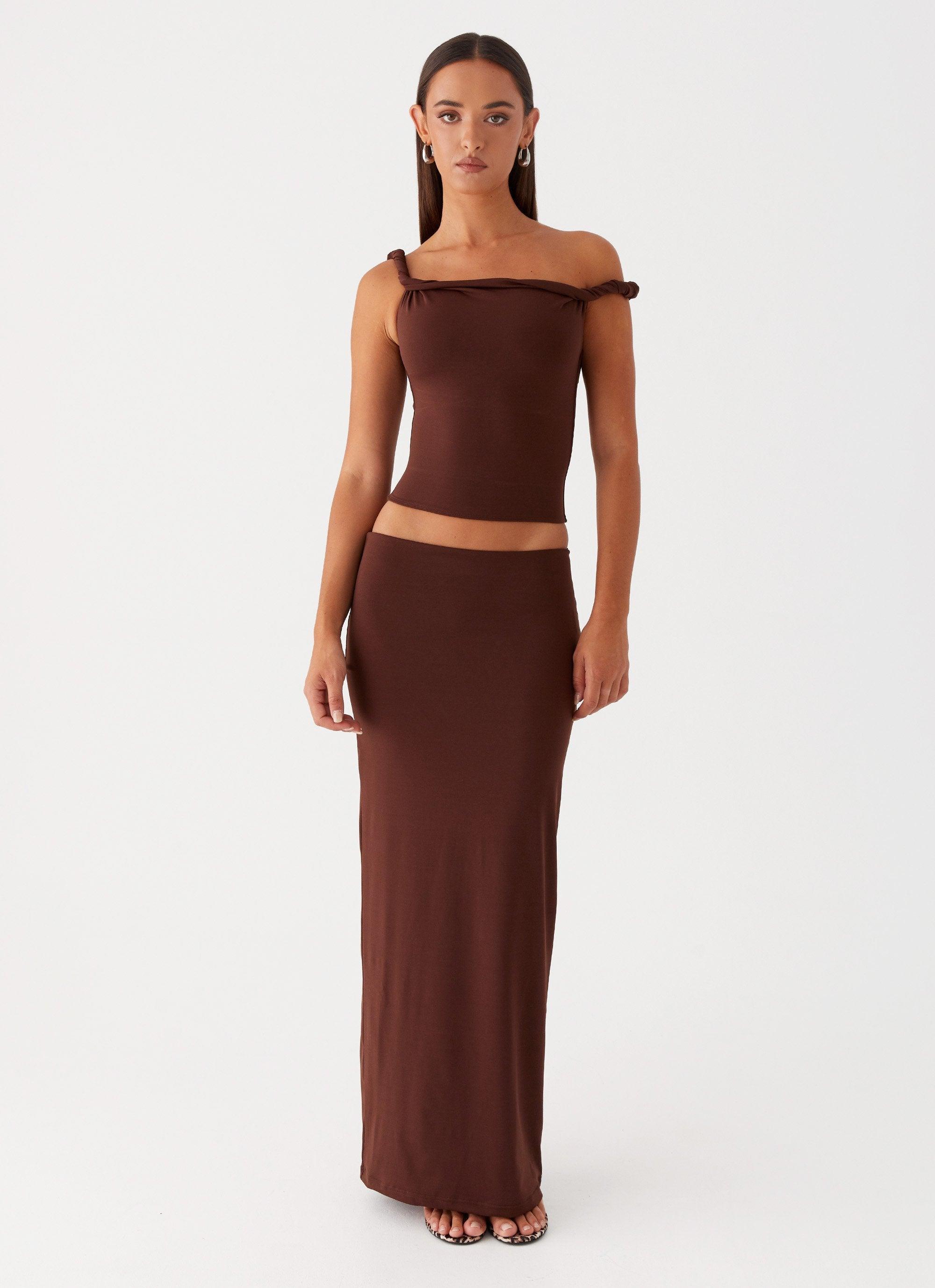 Solace Soul Maxi Skirt - Chocolate Product Image