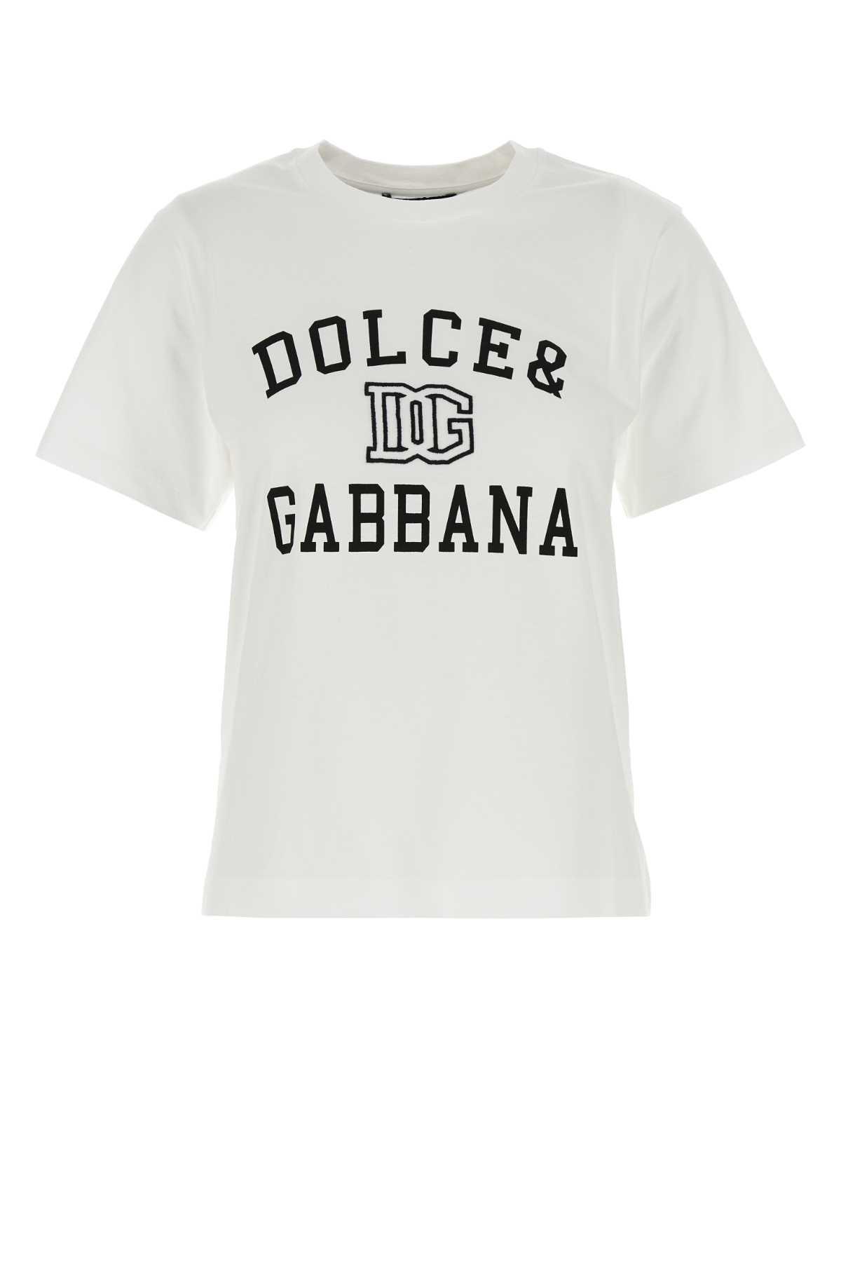 DOLCE & GABBANA Logo-print T-shirt In White Product Image