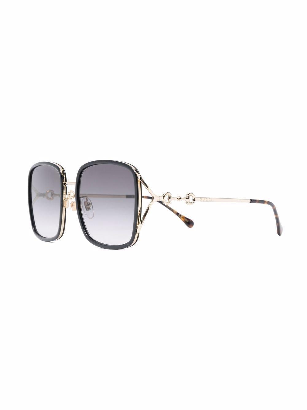 Square-frame Metal Sunglasses In Black Product Image