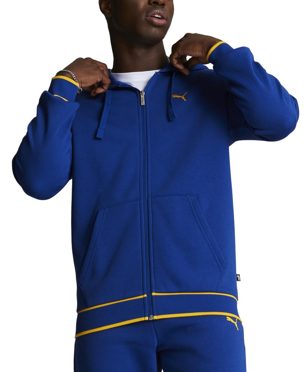 Puma Mens Vintage Sport Regular-Fit Tipped Full-Zip Fleece Hoodie Product Image