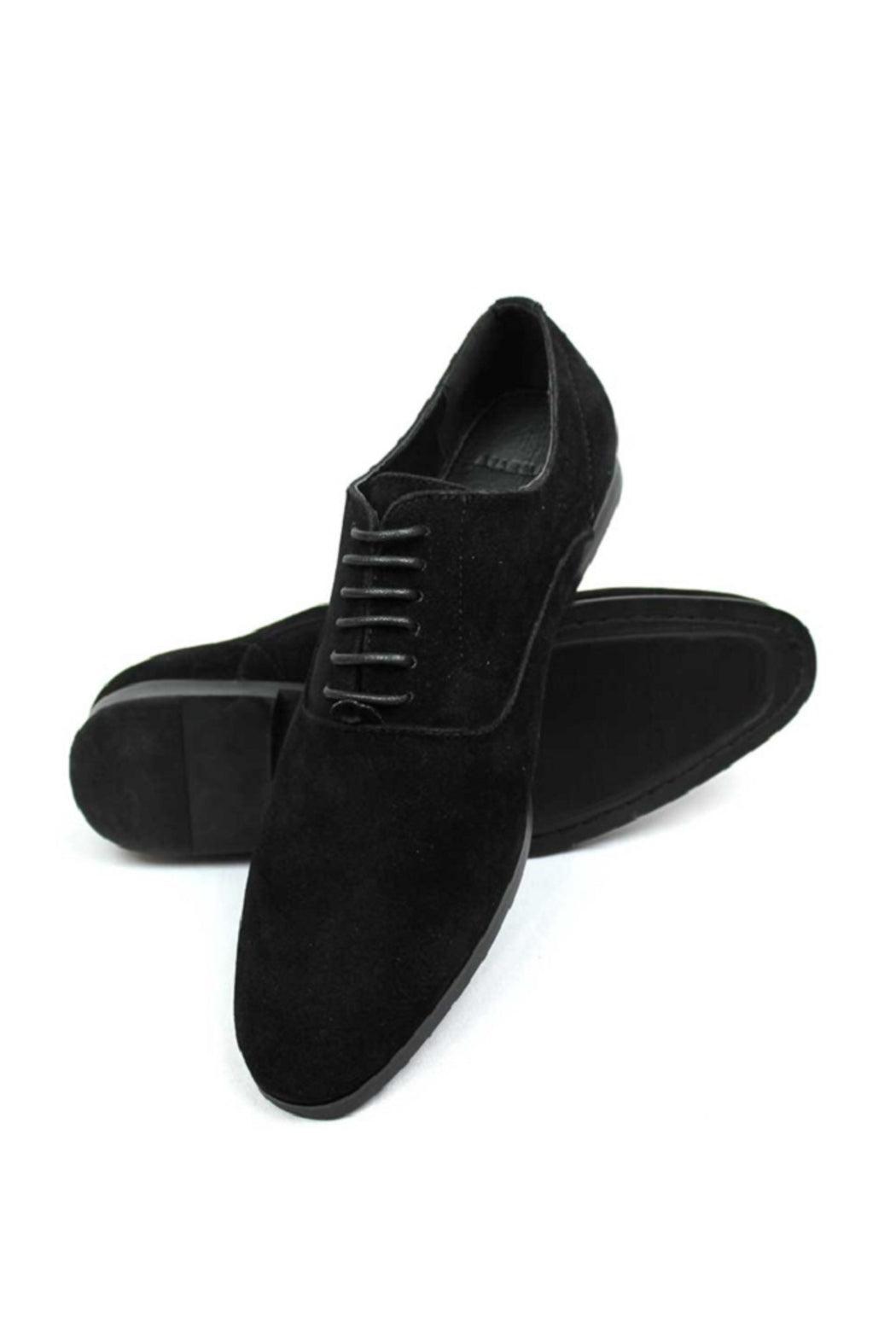 Black Suede Round Toe Dress Shoes Male Product Image