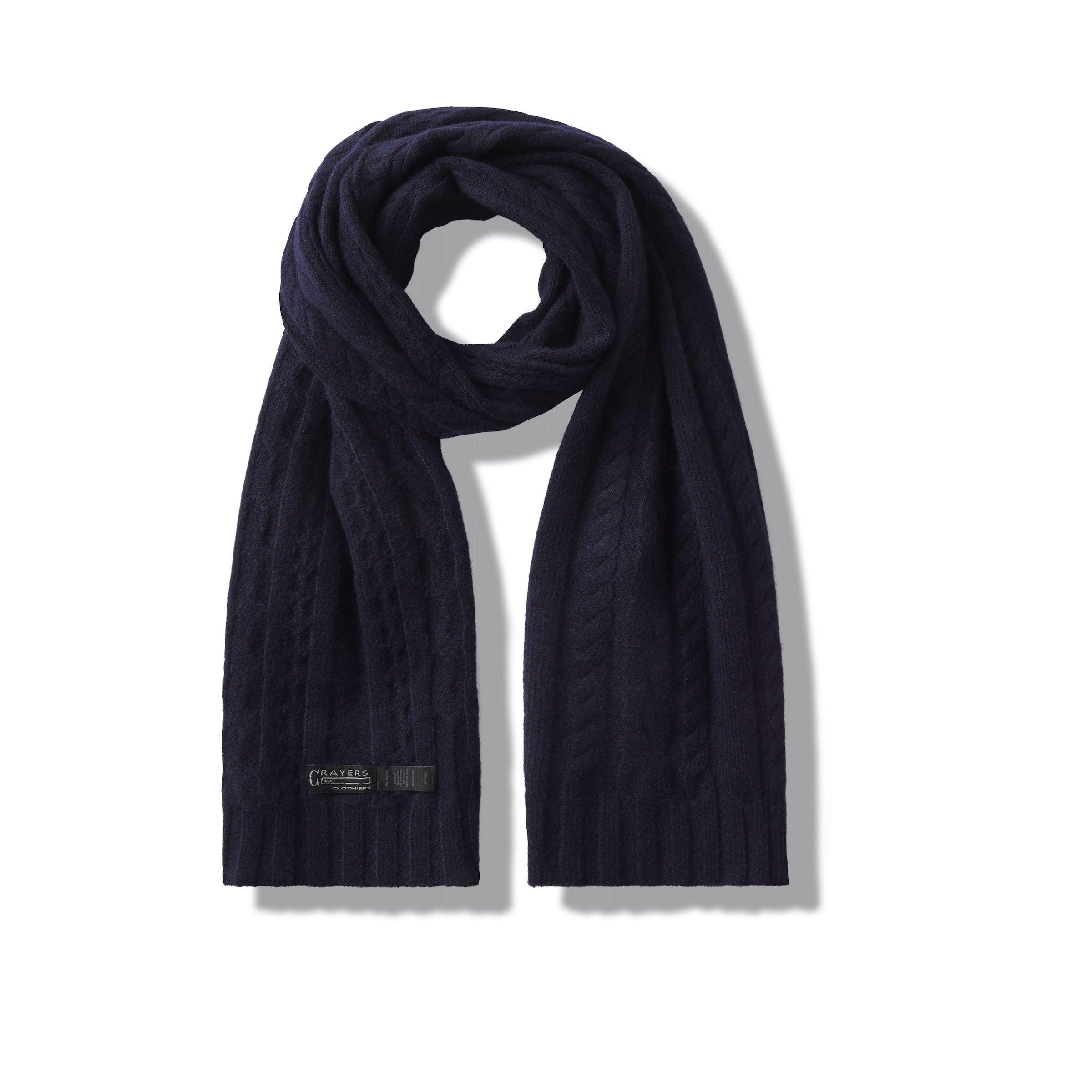 Yarmouth Cable Scarf - Navy Product Image