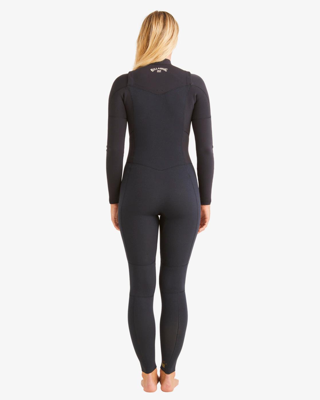 4/3mm Salty Dayz Natural Chest Zip Wetsuit - Hidden Palms Black Female Product Image