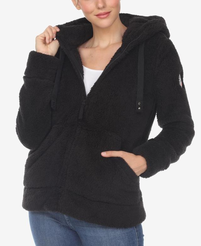 White Mark Womens Hooded Sherpa Jacket Product Image