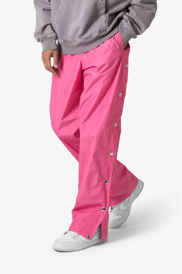 Nylon Snap Track Pants - Pink Product Image