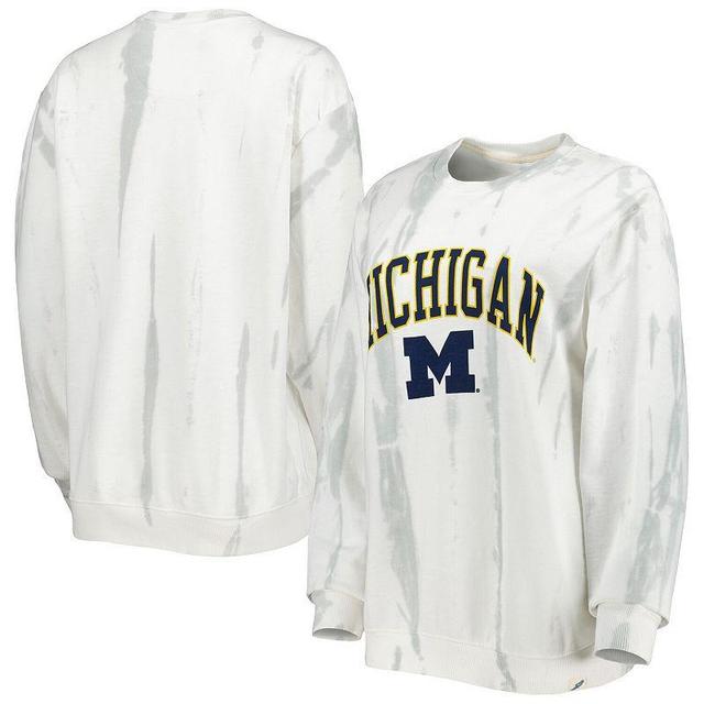 Mens League Collegiate Wear /Silver Michigan Wolverines Classic Arch Dye Terry Pullover Sweatshirt Product Image