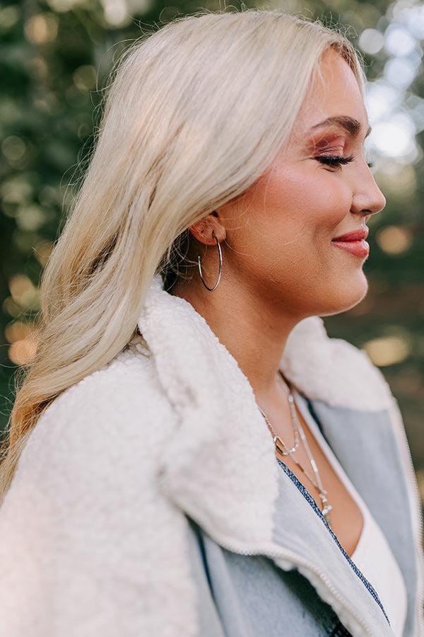 Trading Up Hoop Earrings in Silver Product Image