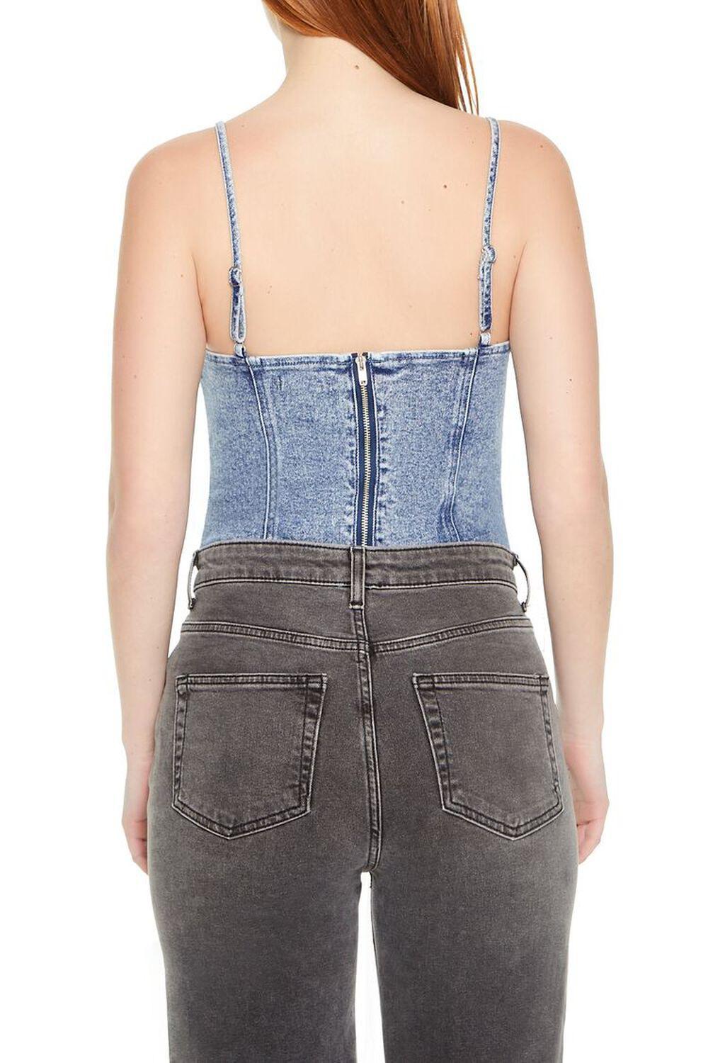 Rosette Denim Bodysuit | Forever 21 Product Image