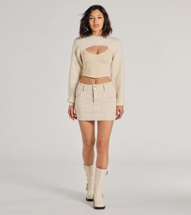 Cozy Babe Long Sleeve Sweater Knit Topper Product Image