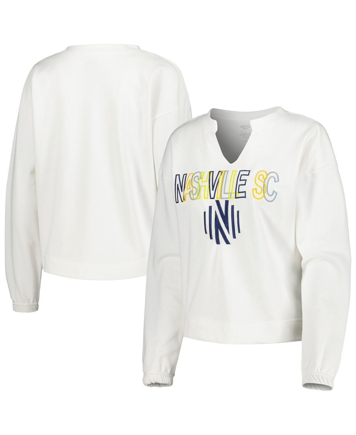 Womens Concepts Sport White Nashville SC Sunray Notch Neck Long Sleeve T-Shirt Product Image