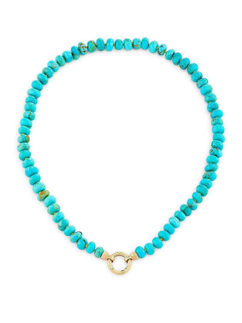 Womens Calla 14K Yellow Gold & Turquoise Bead Necklace product image