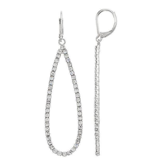 Simply Vera Vera Wang Pave Elongated Drop Earrings, Womens, Silver Product Image