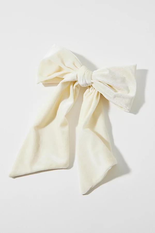 Large Velvet Hair Bow Clip Womens at Urban Outfitters Product Image