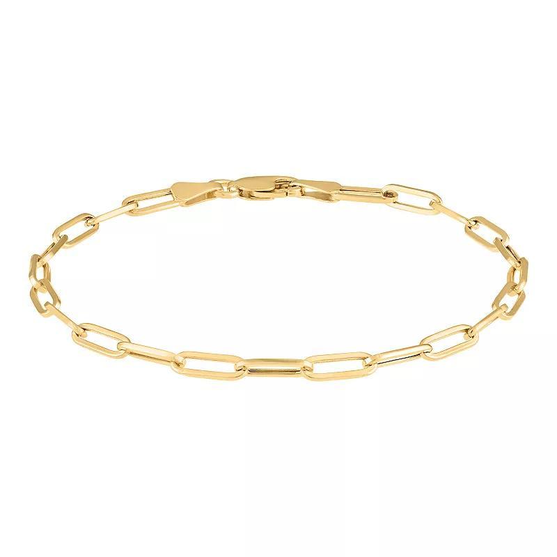 10k Gold Paperclip Chain Bracelet, Womens, Yellow Product Image