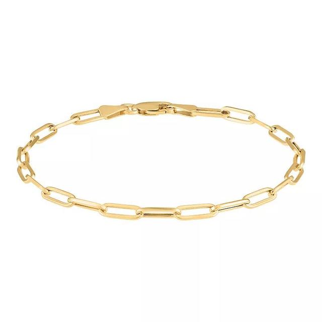 10k Gold Paperclip Chain Bracelet, Womens, Yellow Product Image