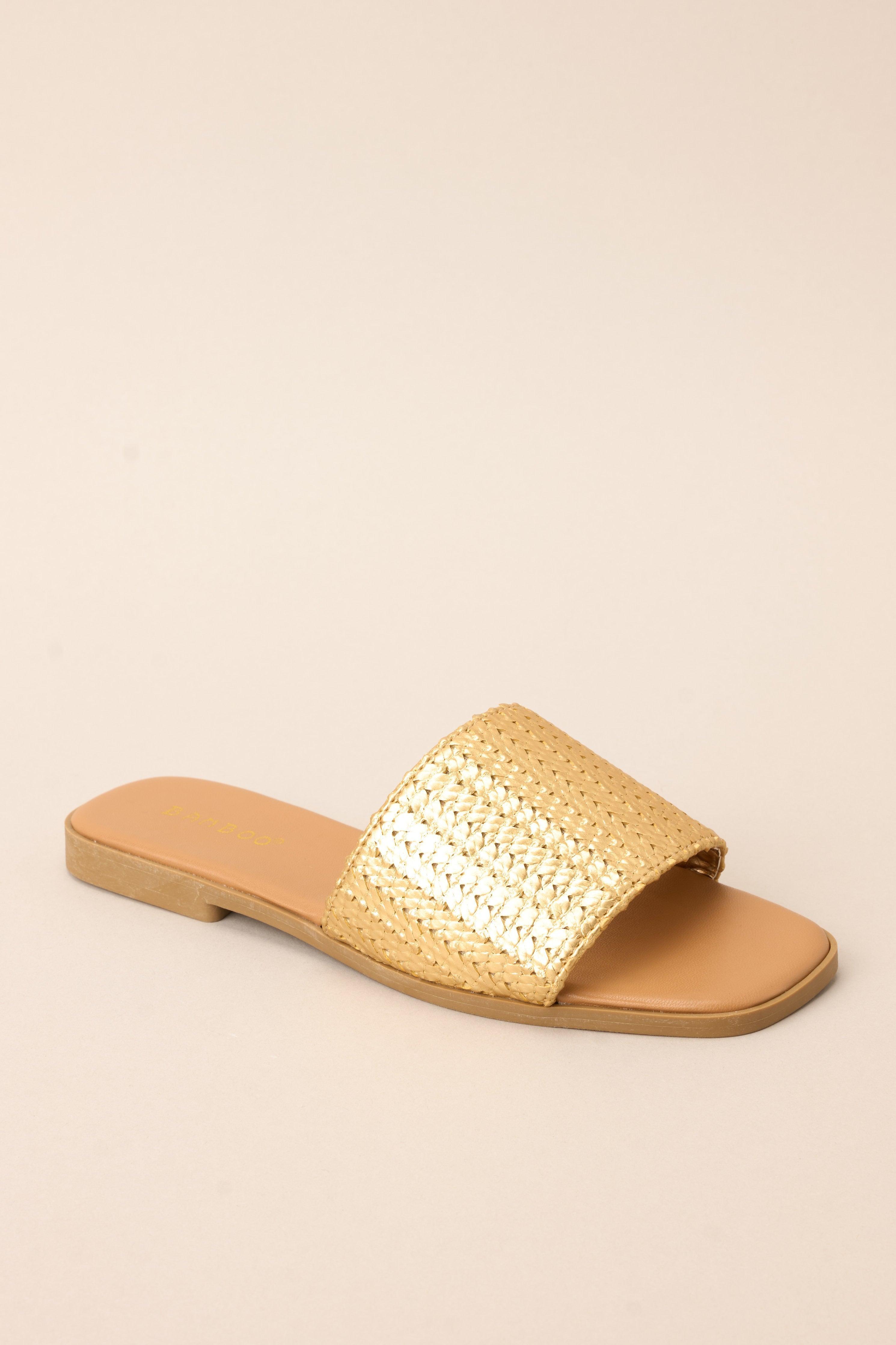 Walk Confidently Gold Sandals Product Image