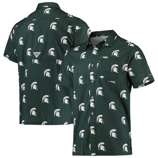 Mens Columbia Michigan State Spartans Super Slack Tide Omni-Shade Button-Up Shirt Product Image