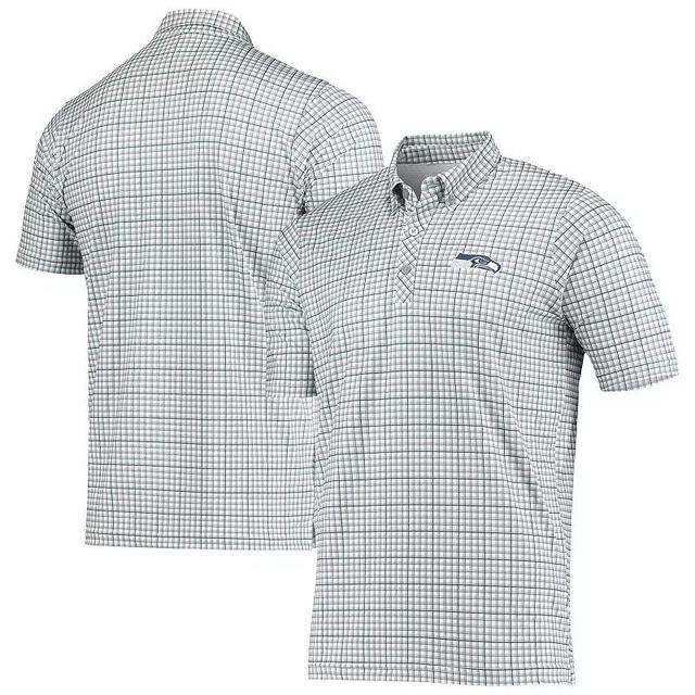 Mens Antigua Gray/Navy Seattle Seahawks Deliver Button-Down Polo Product Image