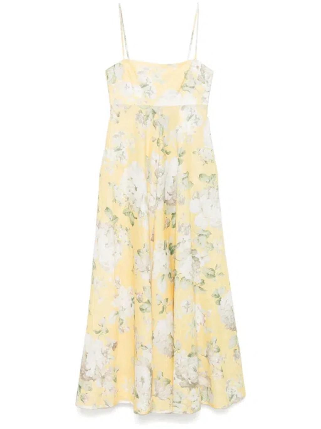 ZIMMERMANN Acacia Midi Dress In Yellow Product Image