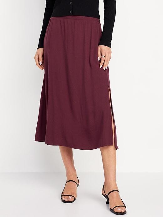 Smocked-Waist Midi Skirt Product Image