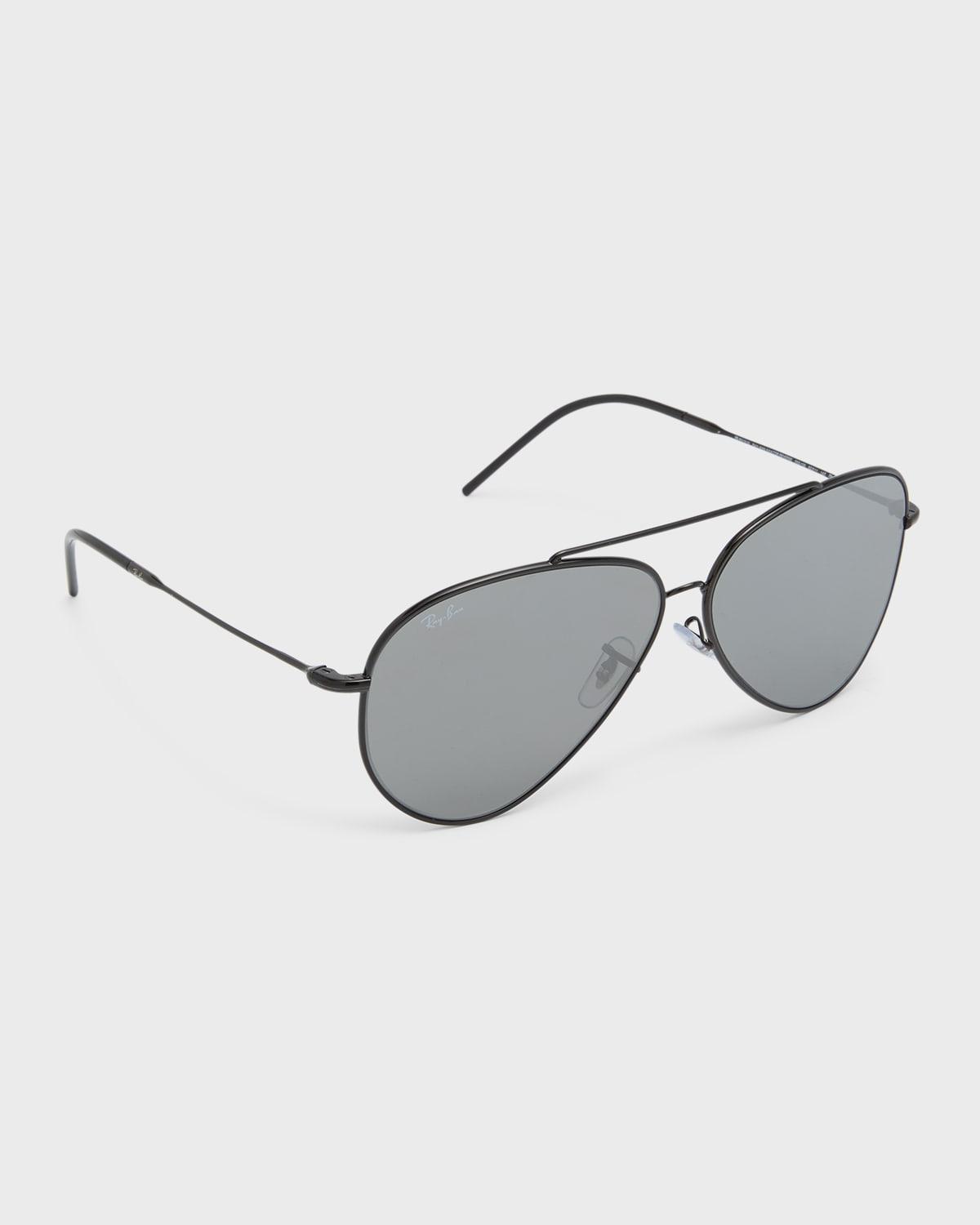 Mens Aviator Reverse Metal Aviator Sunglasses Product Image