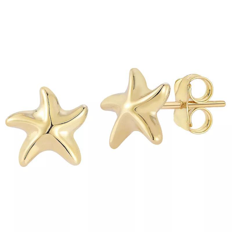 LUMINOR GOLD 14k Gold Starfish Stud Earrings, Womens Product Image