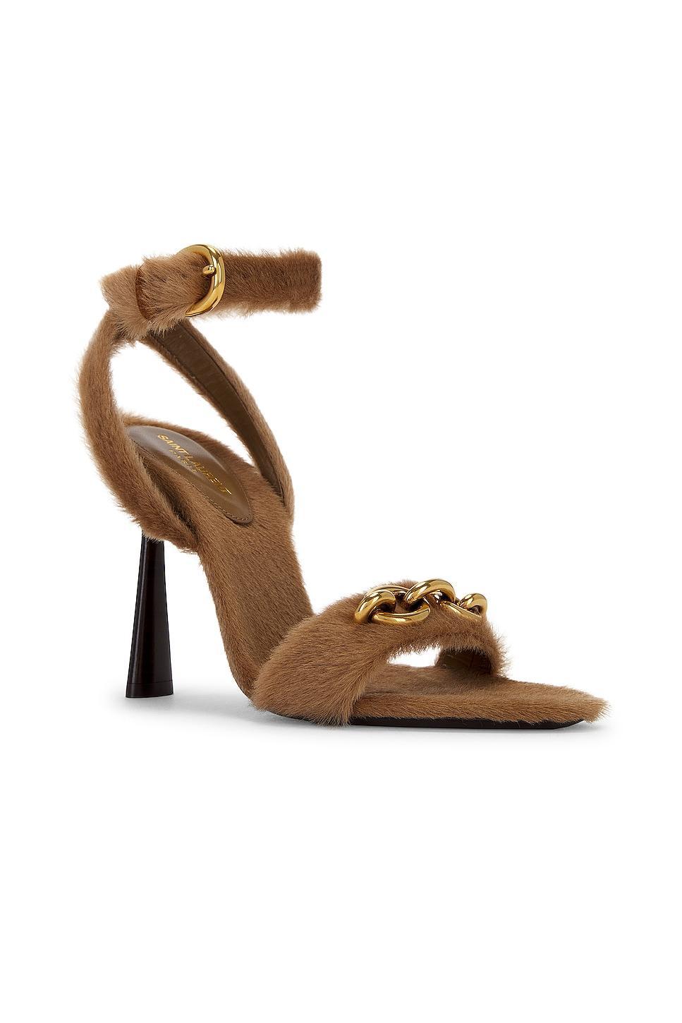 Saint Laurent Le Maillon Sandal in Brown Product Image