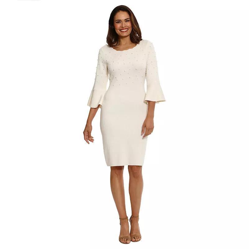 Womens London Times Bell Sleeve Body Con Sweater Dress Product Image