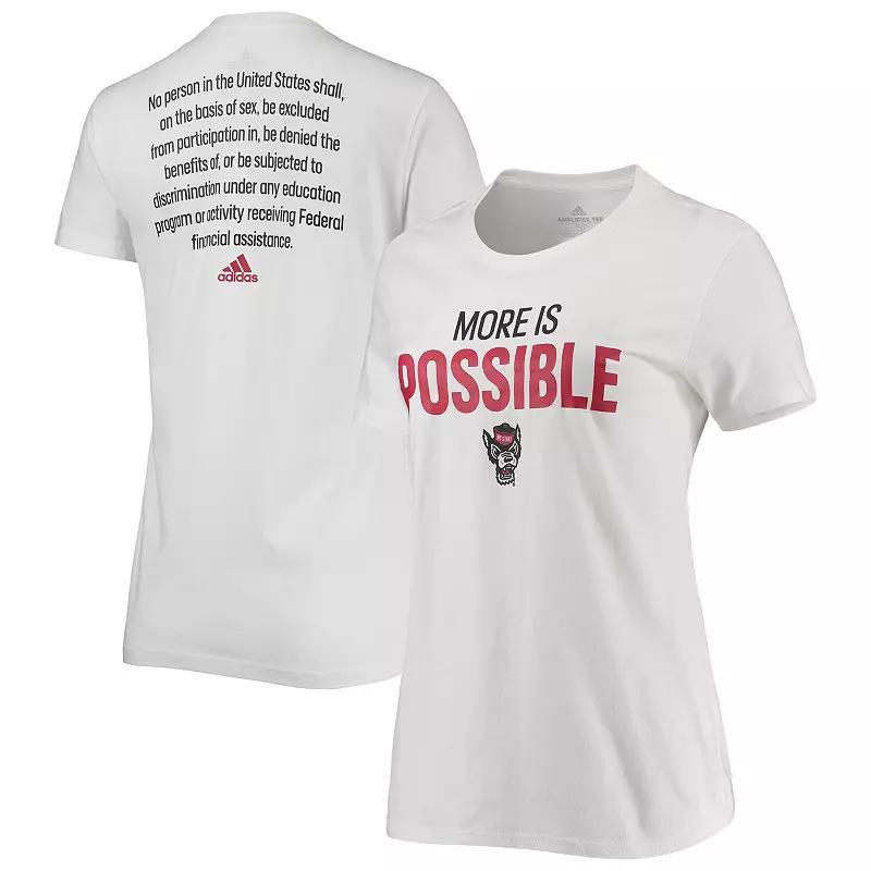 Womens adidas White NC State Wolfpack More Is Possible T-Shirt Product Image