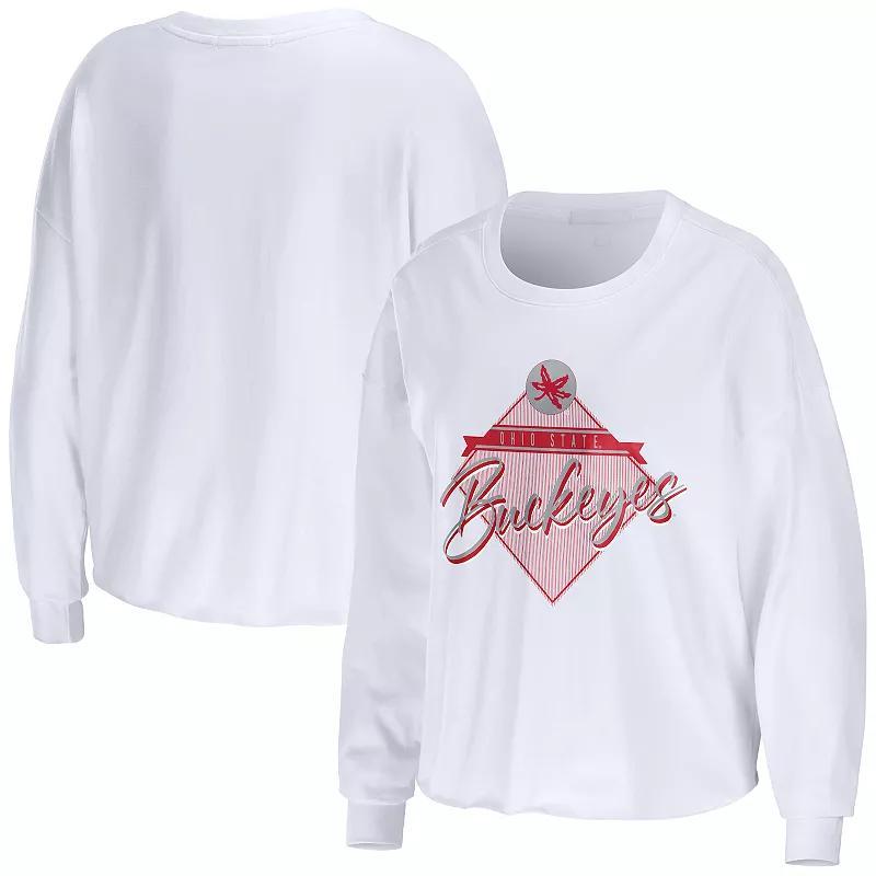 Womens NCAA Ohio State Buckeyes Cropped Long Sleeve T-Shirt Product Image