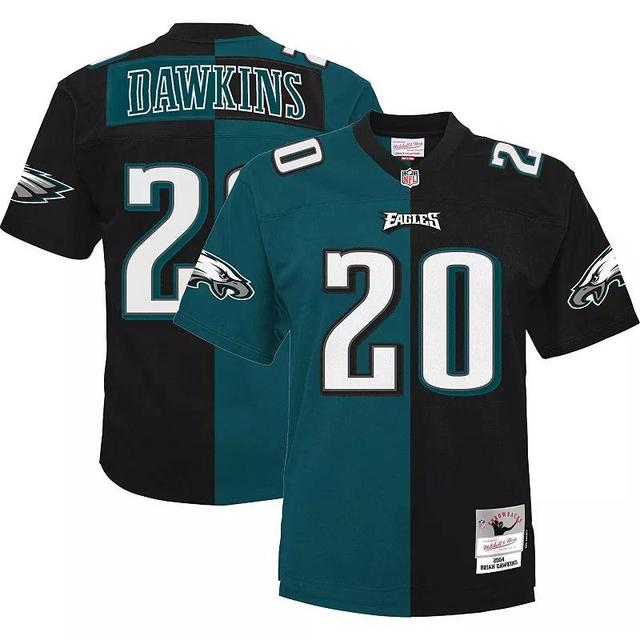 Mens Mitchell & Ness Brian Dawkins Midnight /Black Philadelphia Eagles Big & Tall Split Legacy Retired Player Replica Jersey Product Image