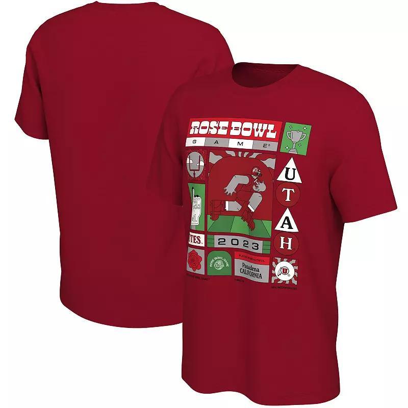 Mens Nike Red Utah Utes 2023 Rose Bowl Illustrated T-Shirt Product Image