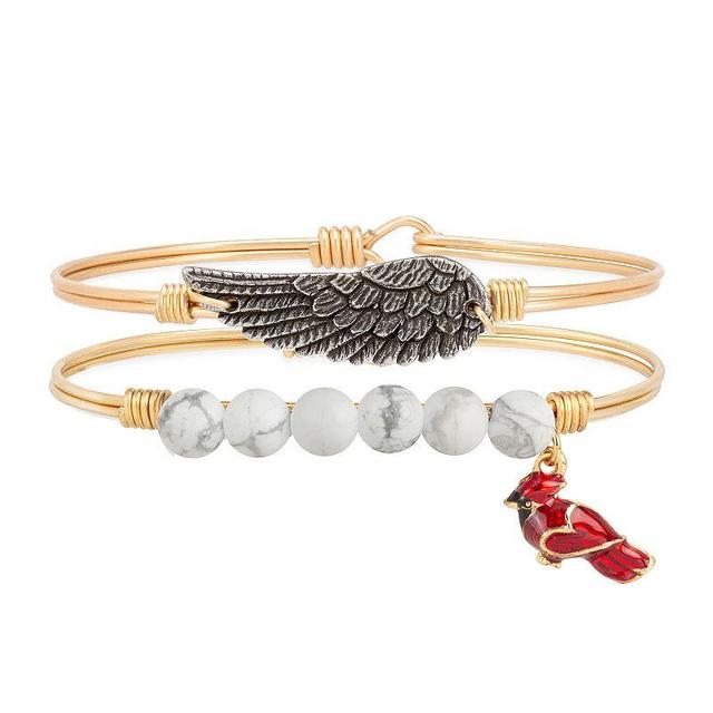 Luca + Danni Messenger from Heaven Wing & Cardinal Bangle Bracelet Set, Womens Gold Tone Product Image