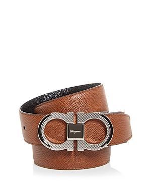 Men's Reversible Leather Double-Gancio Belt Product Image