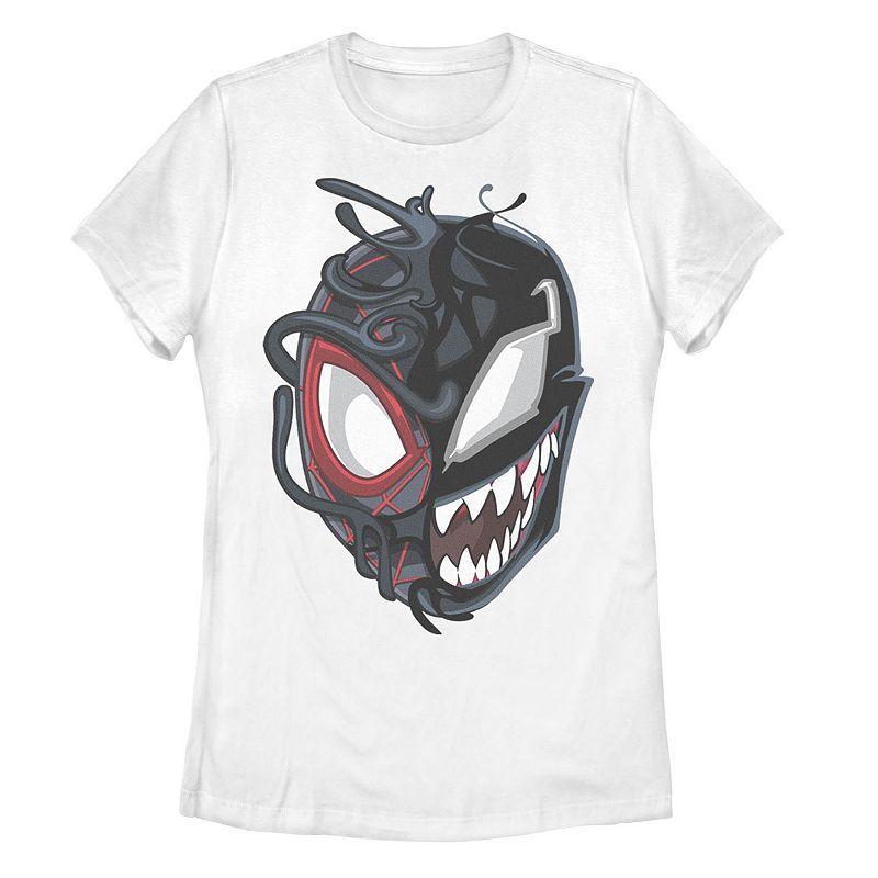 Juniors Marvel Spider-Man Venom Miles Split Face Tee, Girls Product Image