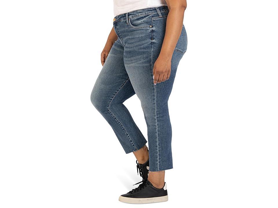 KUT from the Kloth Reese Fab Ab Raw Hem High Waist Ankle Slim Jeans Product Image