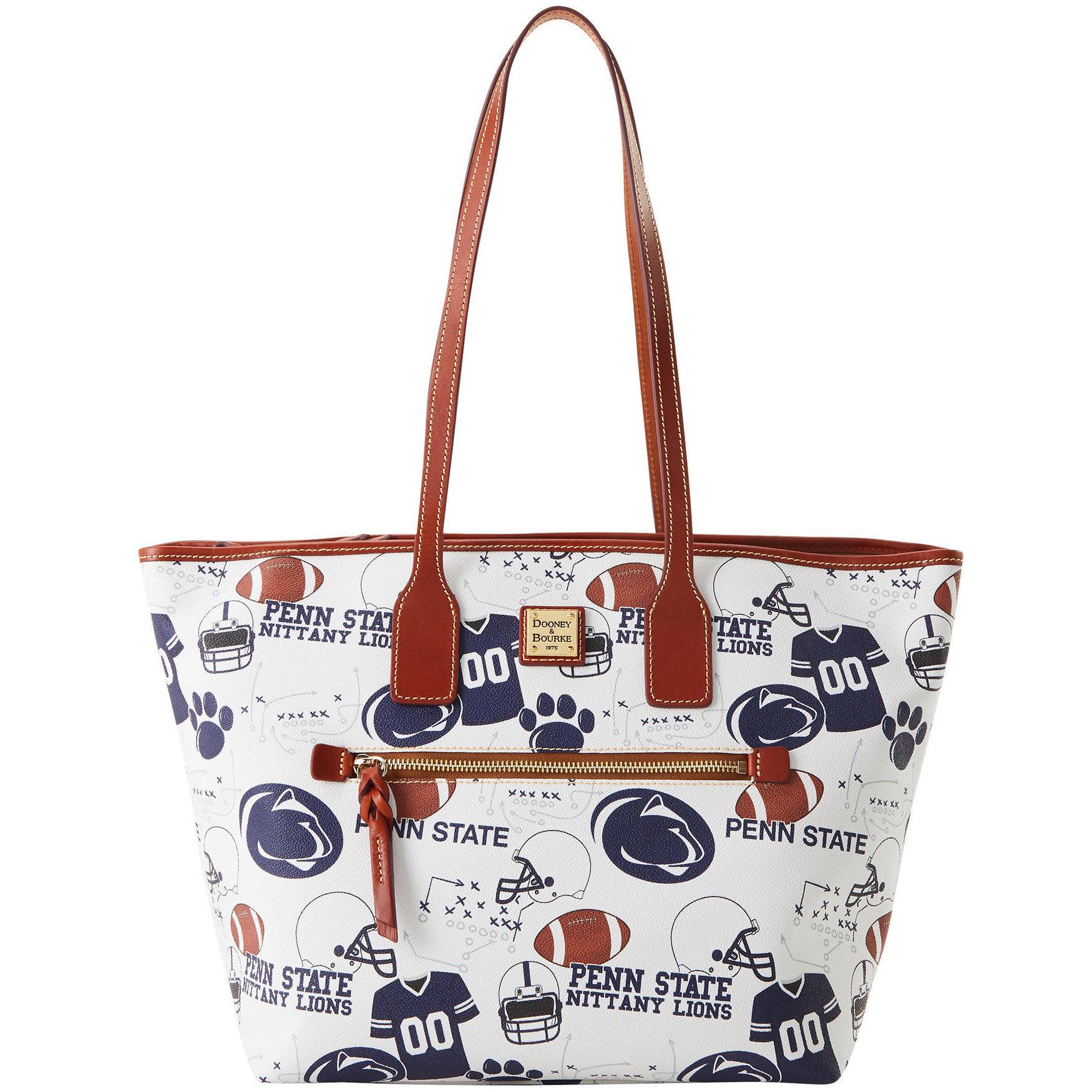 Dooney & Bourke Womens Collegiate Penn State University Coated Cotton Tote Shopping Bag in White Multi Product Image