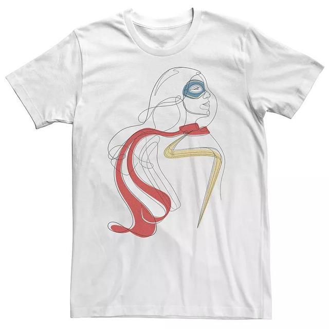 Big & Tall Marvel Ms Marve Line Sketch Tee, Mens, Size: 5XL, White Product Image