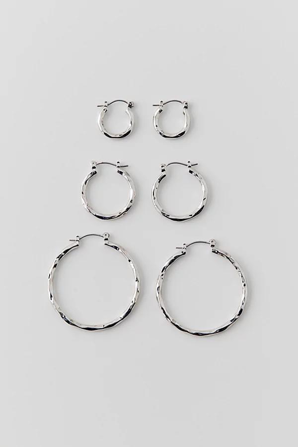 Hammered Hoop Earring Set Womens at Urban Outfitters Product Image