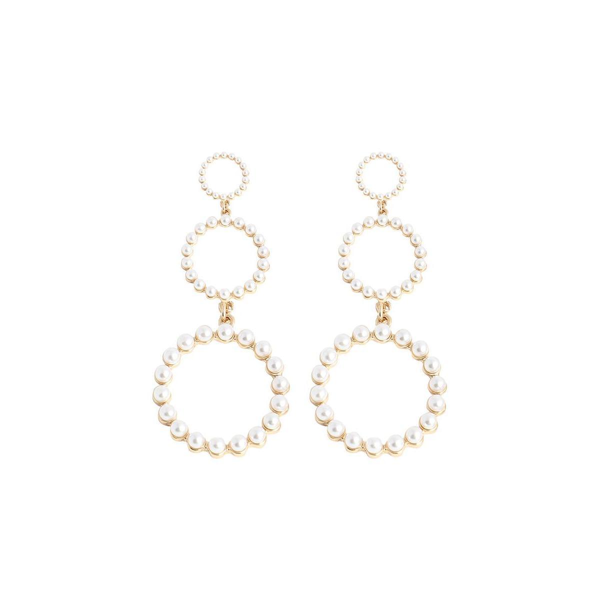 Sohi Womens Snowball Drop Earrings Product Image