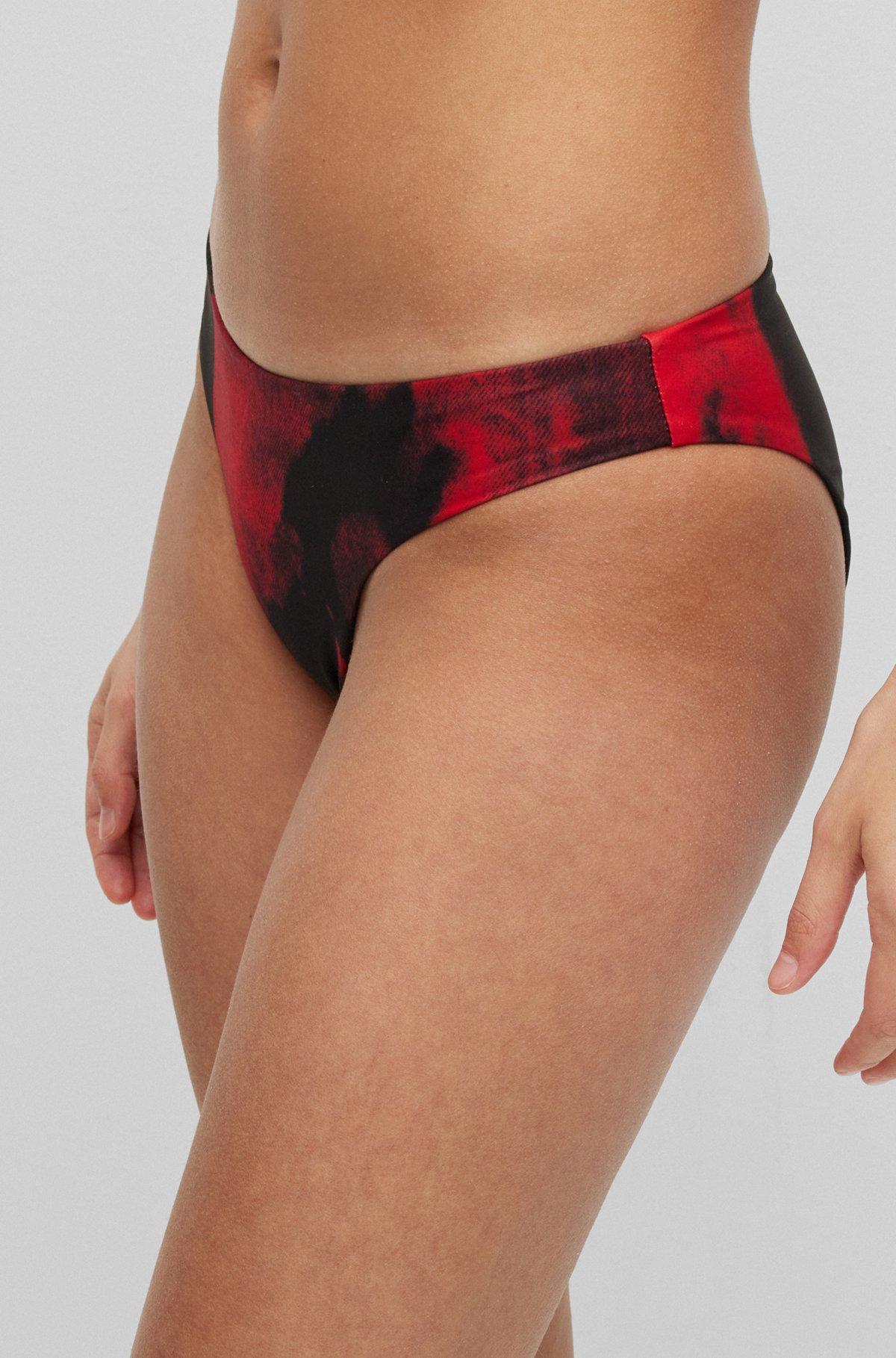 Seasonal-print bikini bottoms with logo detail Product Image