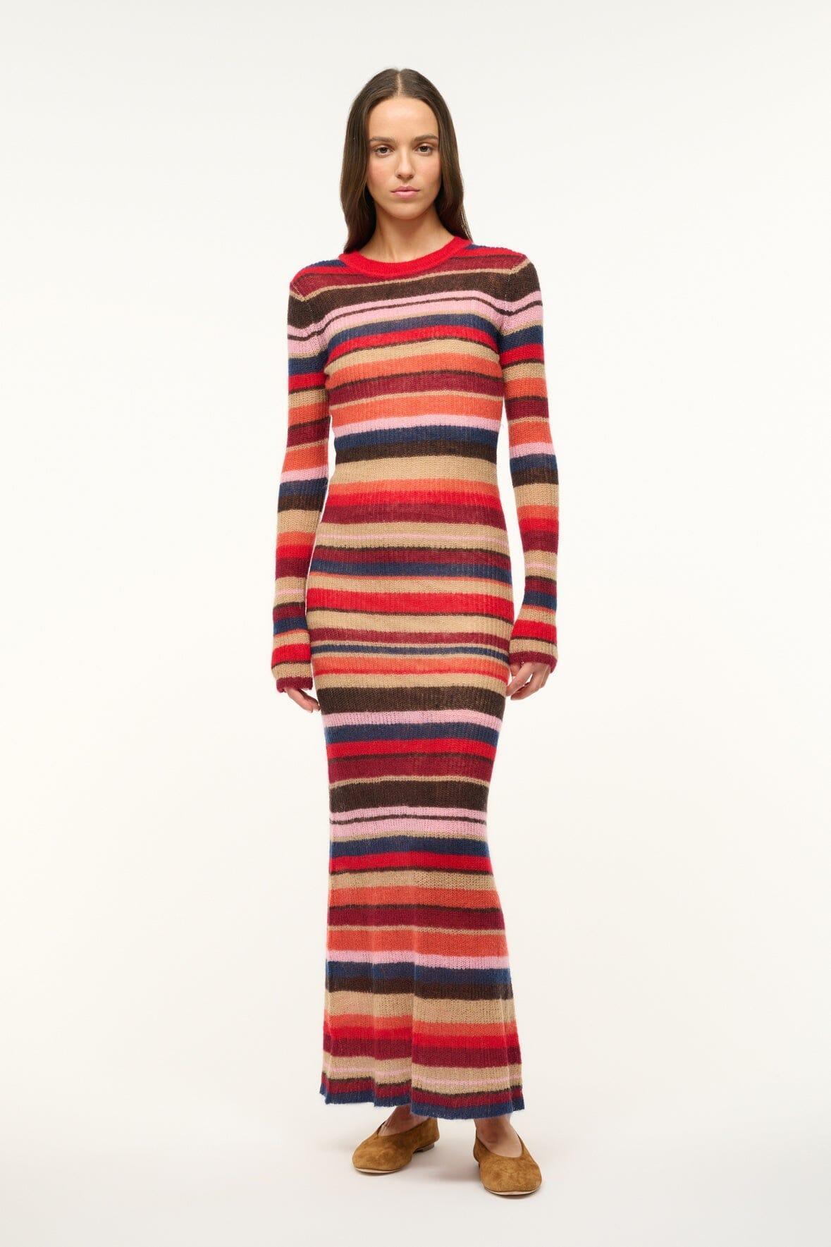 EIZA DRESS | AUTUMNAL FADED STRIPE Product Image