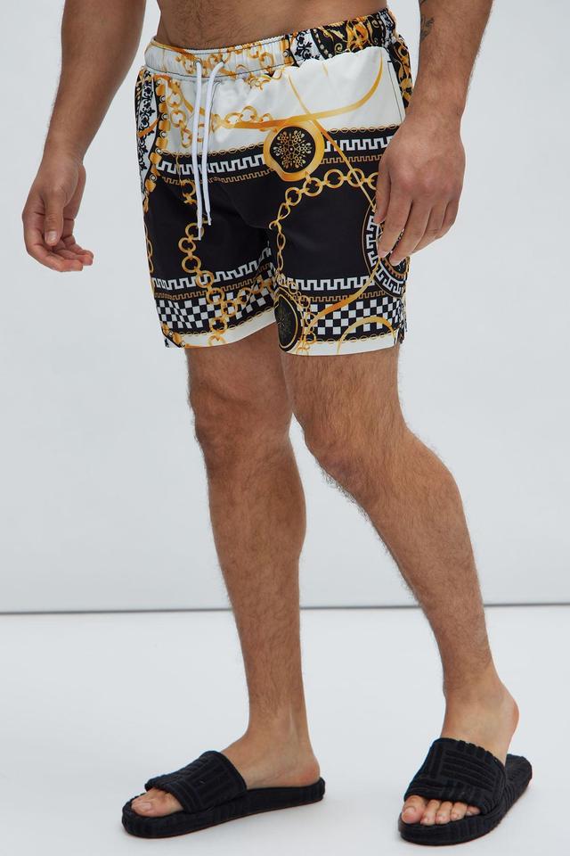 Luxury Living Swim Trunks - Black/White Product Image