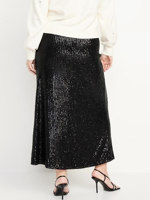 High-Waisted Sequin Maxi Skirt Product Image