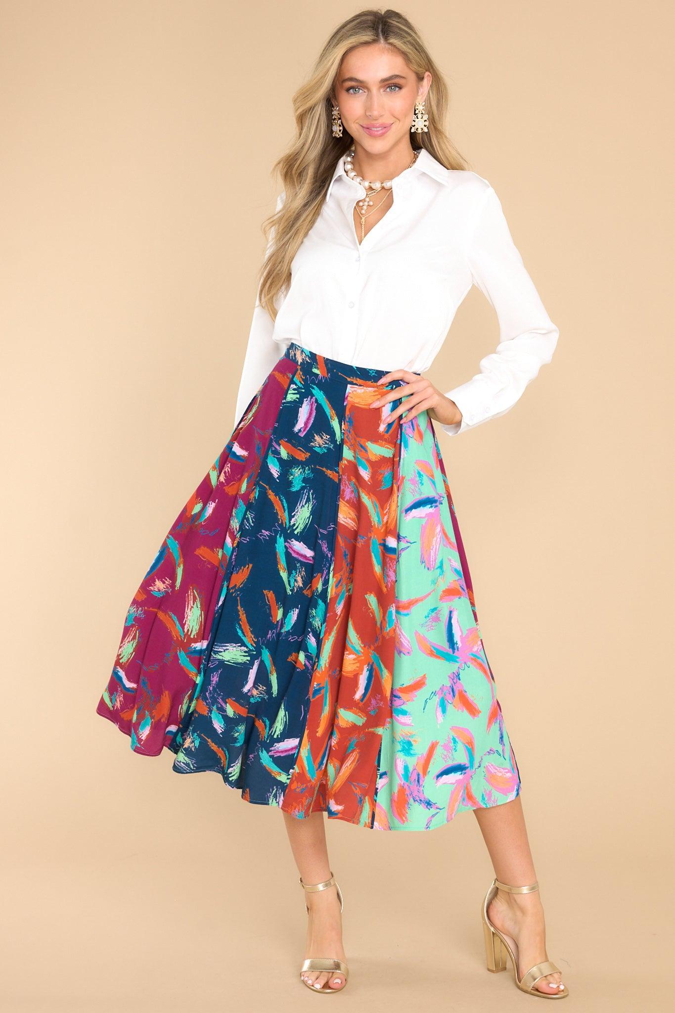 The Kristel Multi Print Midi Skirt Product Image